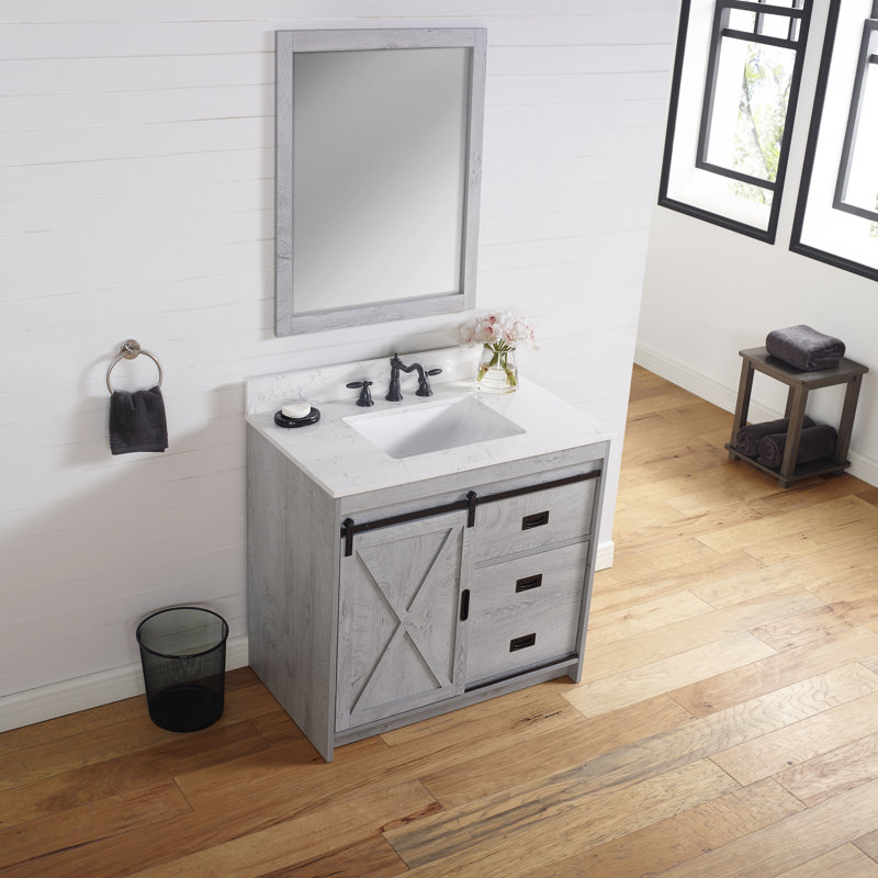 Sand & Stable Jillian 36'' Single Bathroom Vanity with Engineered Stone